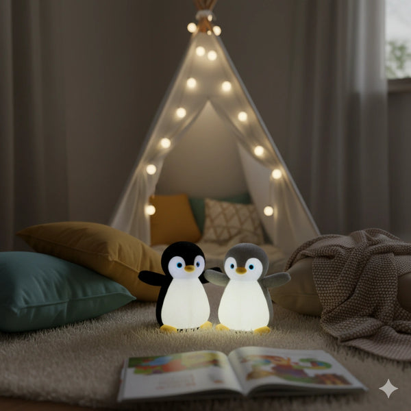 Peluche Pingouin Veilleuse Led