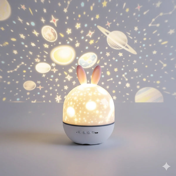 Veilleuse Lapin Projection Étoiles