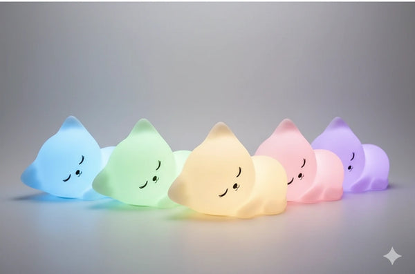 Veilleuse Led Chat en Silicone 16 Couleurs