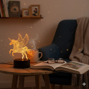 Grosse Veilleuse Licorne 3D 16 Couleurs avec Télécommande