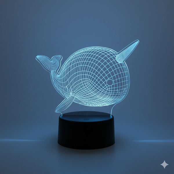 Lampe Veilleuse Baleine 3D