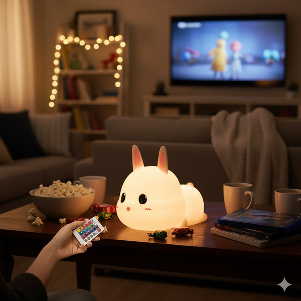 Doudou Lapin Veilleuse en Silicone 7 Couleurs