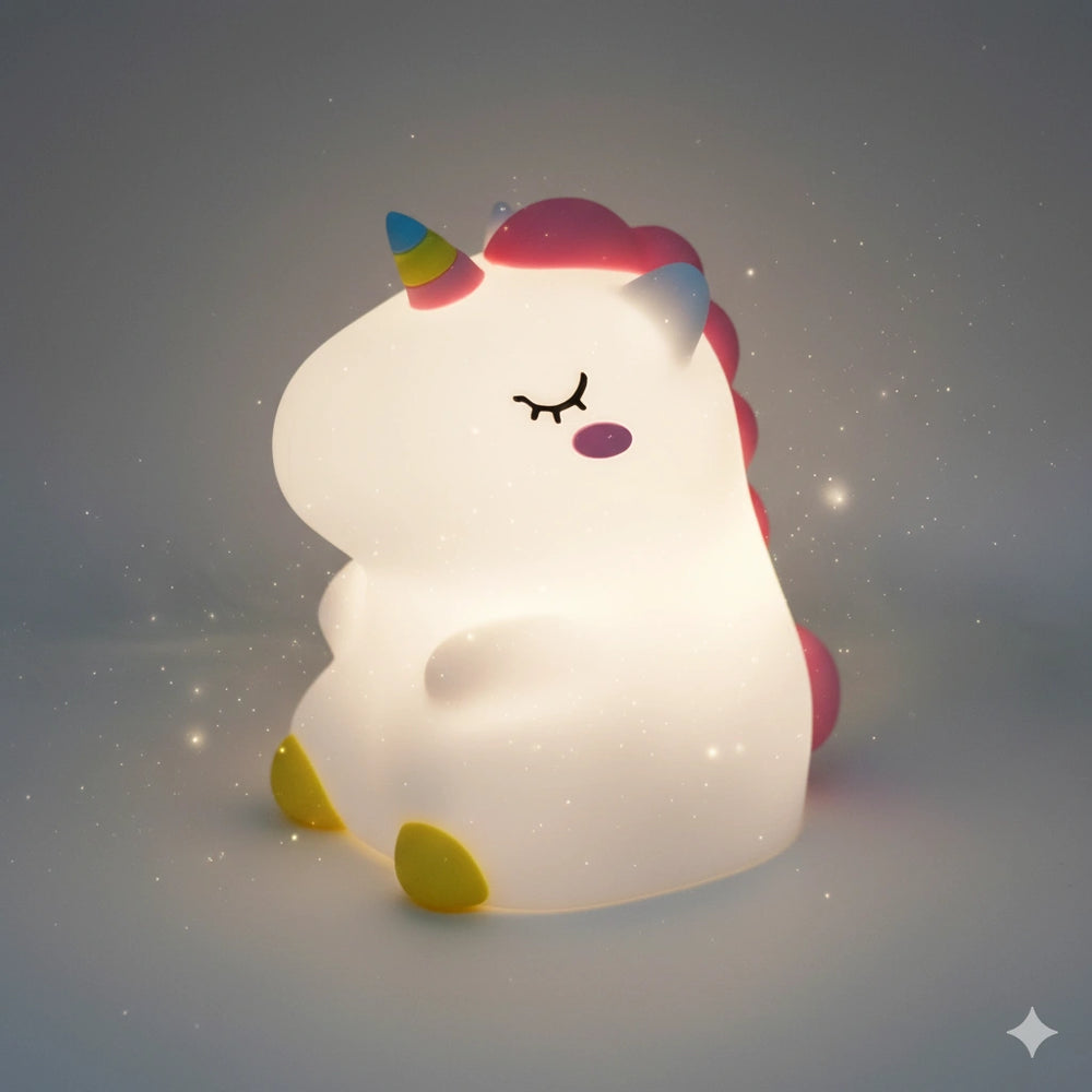Petite Veilleuse Licorne Rechargeable en Silicone