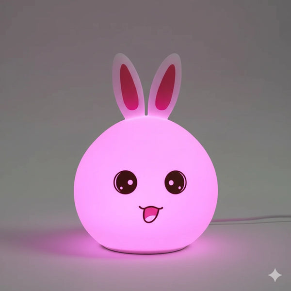 Veilleuse en Forme de Lapin en Silicone 7 Couleurs
