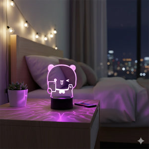 Veilleuse Bebe Panda Télécommande 3D 16 couleurs