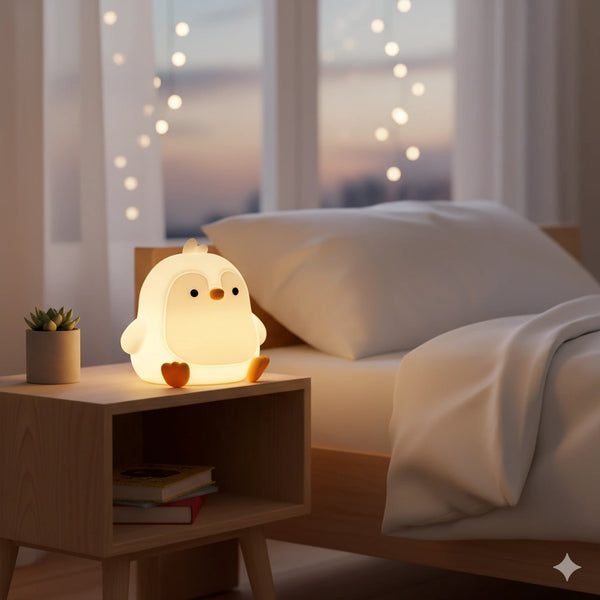 Lampe Pingouin Veilleuse en Silicone 7 Couleurs