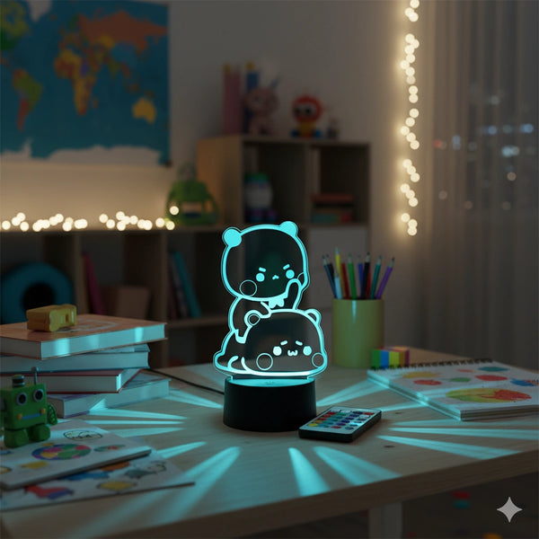 Panda Lumineux Veilleuse Télécommande 16 Couleurs 3D
