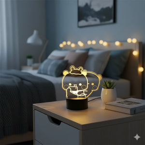Lampe Veilleuse Panda Télécommande 3D 16 couleurs