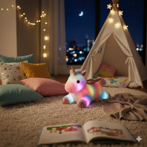 Licorne Veilleuse Peluche Lumières LED