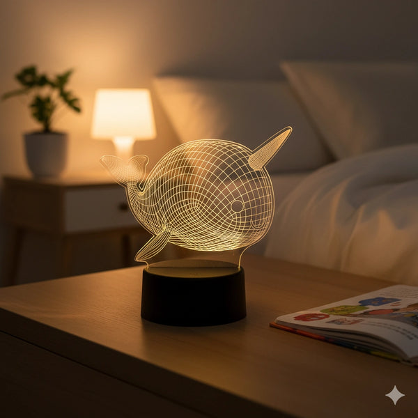 Lampe Veilleuse Baleine 3D