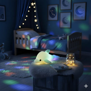 Coussin Lumineux en Peluche Doux en forme de Dauphin