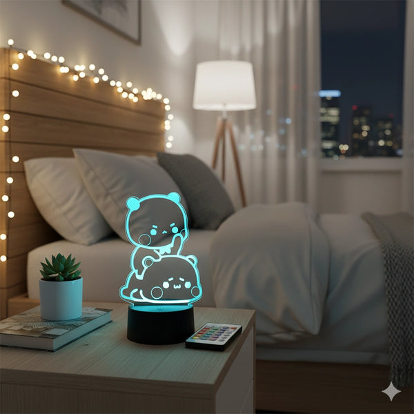 Panda Lumineux Veilleuse Télécommande 16 Couleurs 3D