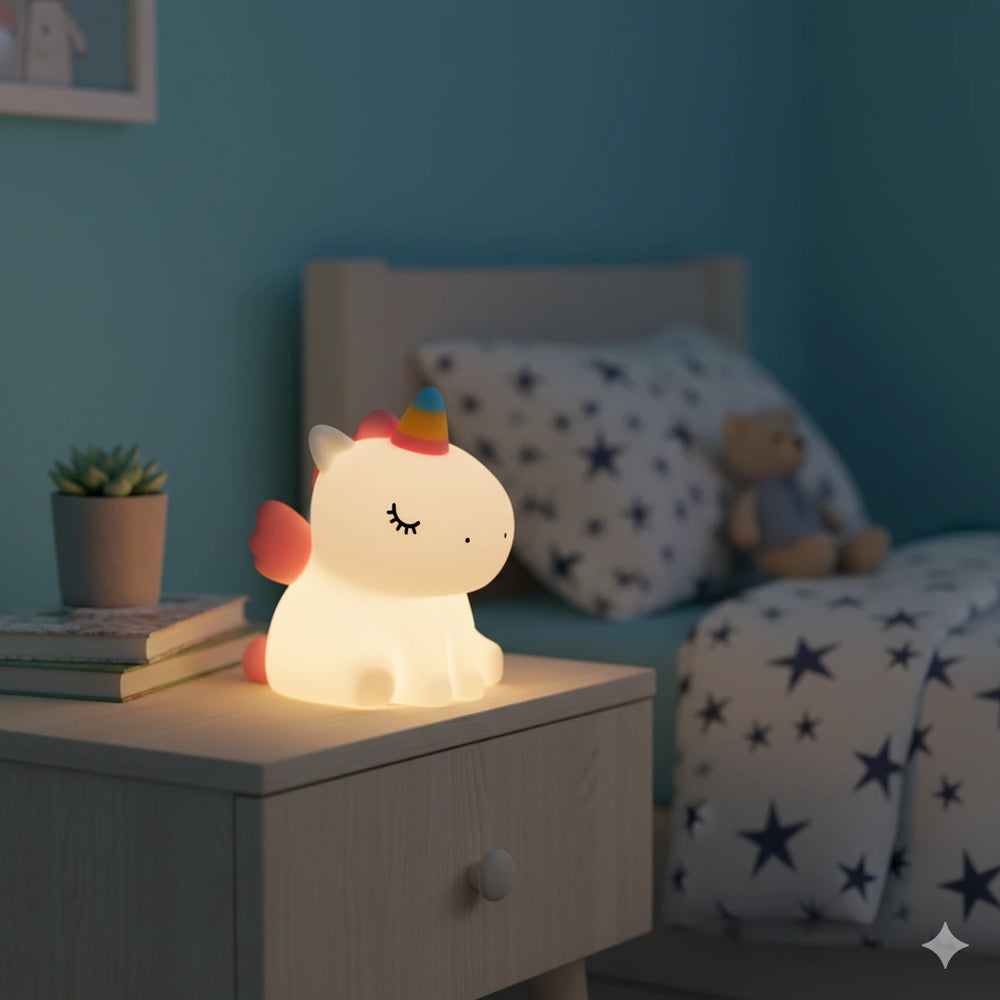 Veilleuse Licorne Led Rechargeable en Silicone
