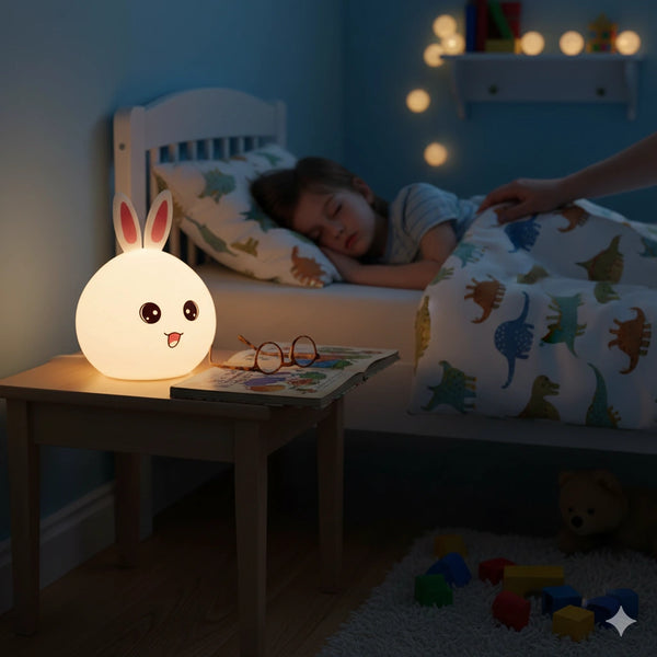 Veilleuse en Forme de Lapin en Silicone 7 Couleurs
