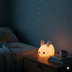 Lampe Lapin Veilleuse en Silicone avec Télécommande