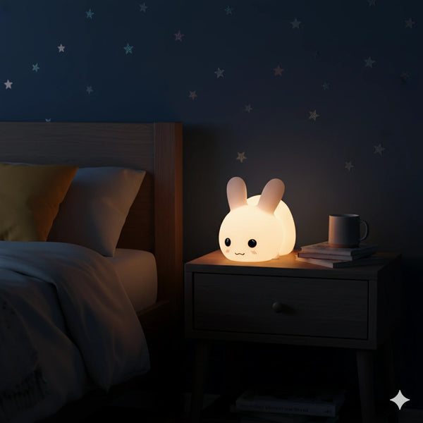 Lampe Lapin Veilleuse en Silicone avec Télécommande