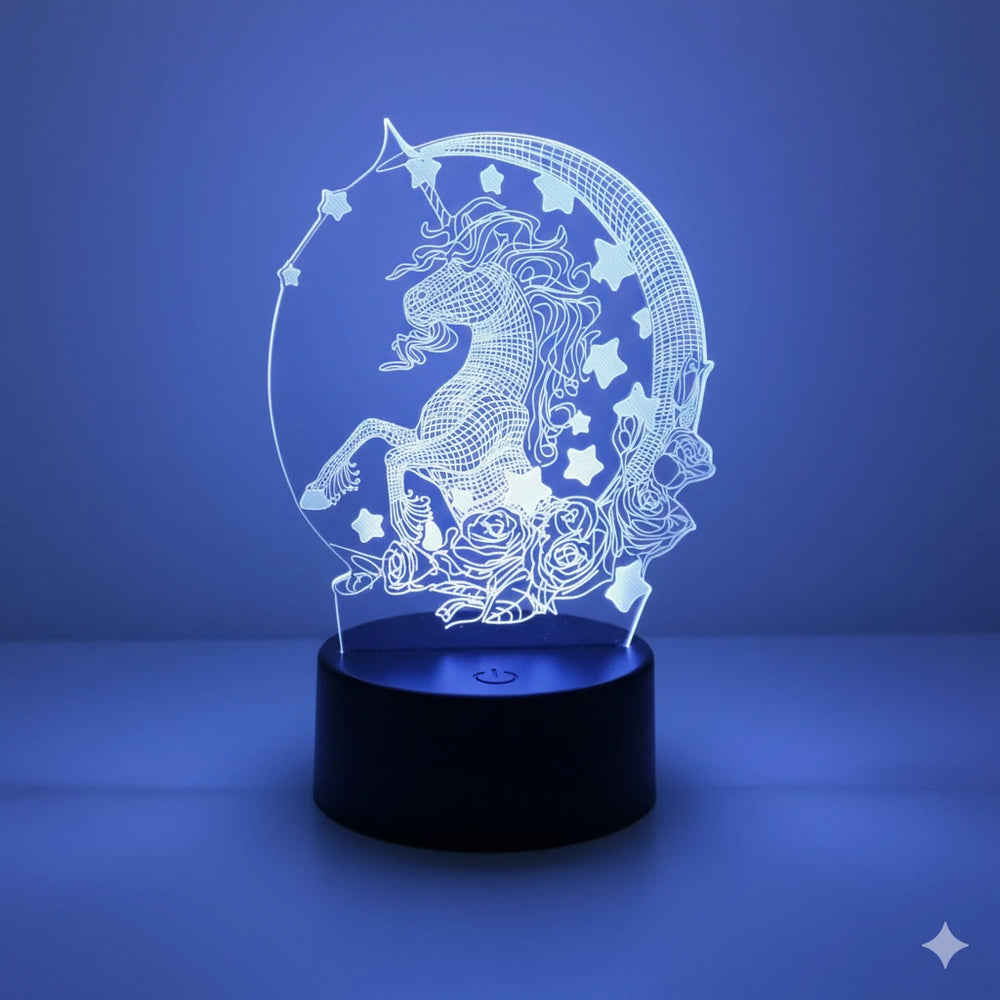 Veilleuse Licorne 3D 16 Couleurs avec Télécommande