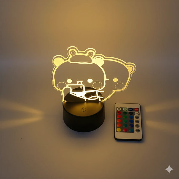 Lampe Veilleuse Panda Télécommande 3D 16 couleurs