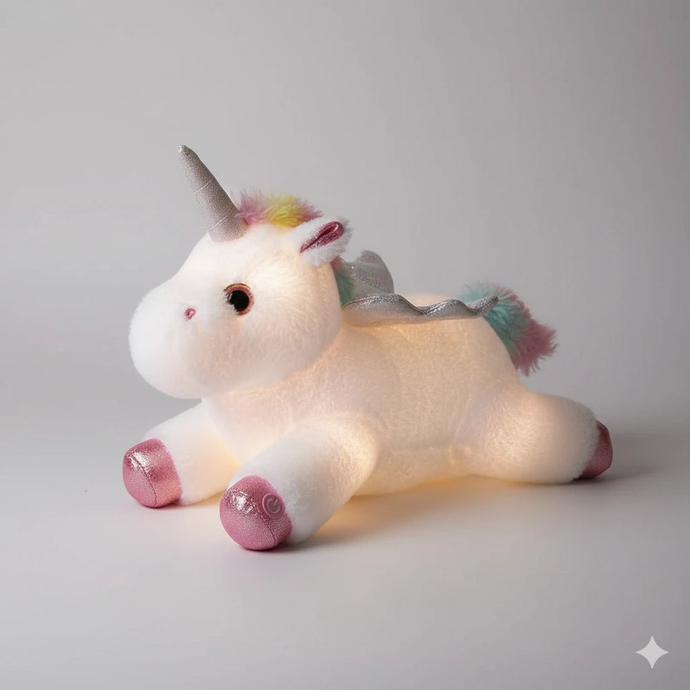 Licorne Veilleuse Peluche Lumières LED