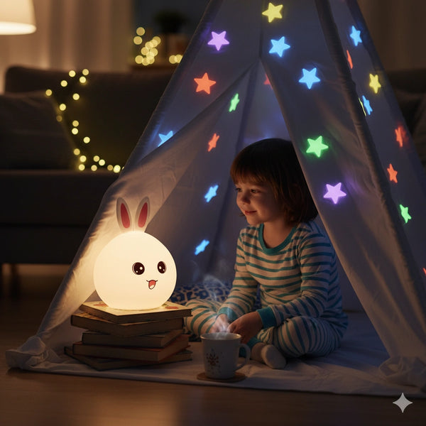 Veilleuse en Forme de Lapin en Silicone 7 Couleurs