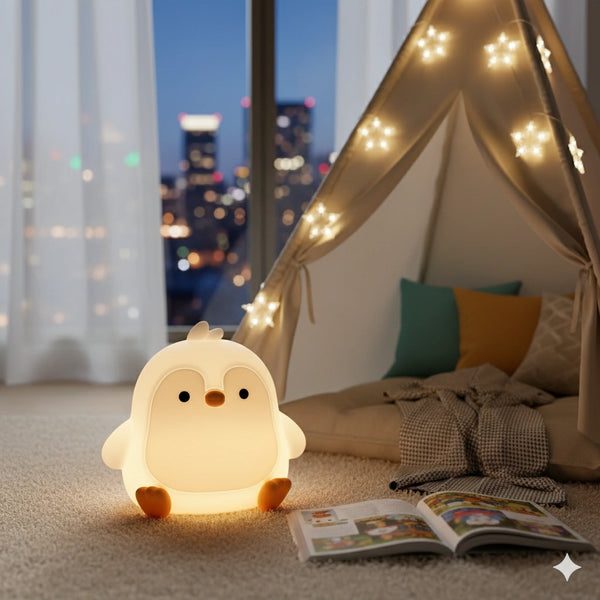 Lampe Pingouin Veilleuse en Silicone 7 Couleurs