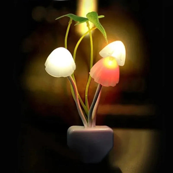 Veilleuse enfant en forme de champignon, lampe LED colorée et décorative pour chambre bébé