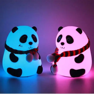Lampe veilleuse panda en silicone souple, éclairage décoratif et réconfortant pour chambre enfant