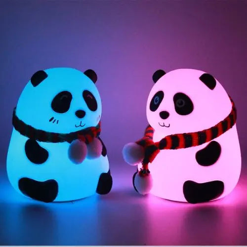 Lampe veilleuse panda en silicone souple, éclairage décoratif et réconfortant pour chambre enfant