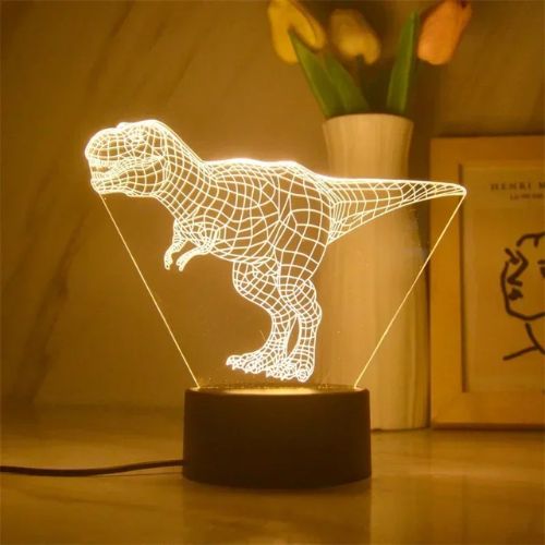 Veilleuse dinosaure 3D LED pour enfants, lampe douce et sécurisée pour chambre bébé et enfant