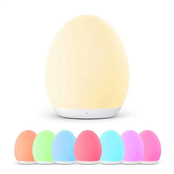 Veilleuse LED en forme d’œuf, rechargeable par USB, lumière douce et apaisante pour chambre bébé et enfant