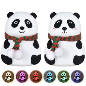 Veilleuse LED panda en silicone, lampe douce et portable pour chambre bébé et enfant
