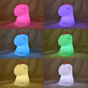 Lampe veilleuse bébé licorne LED en silicone colorée, lumière apaisante et rechargeable USB pour chambre enfant