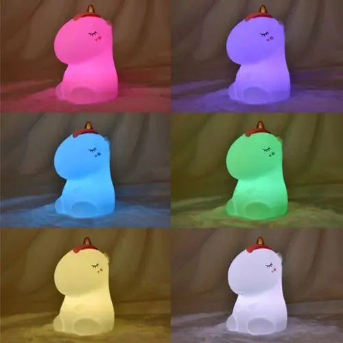 Lampe veilleuse bébé licorne LED en silicone colorée, lumière apaisante et rechargeable USB pour chambre enfant