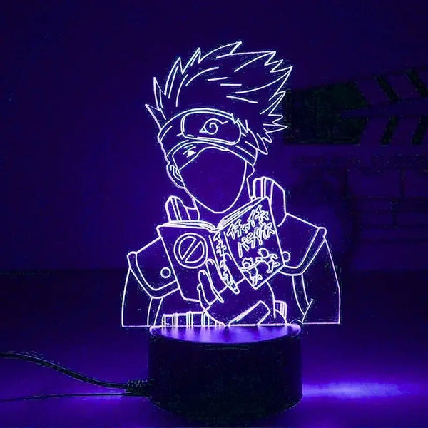 Veilleuse bébé Naruto Hatake Kakashi LED 16 couleurs avec télécommande, lampe de nuit décorative pour chambre enfant et fan de manga