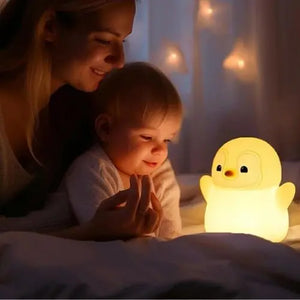 Veilleuse bébé pingouin LED, batterie rechargeable USB, lampe de nuit décorative et pratique