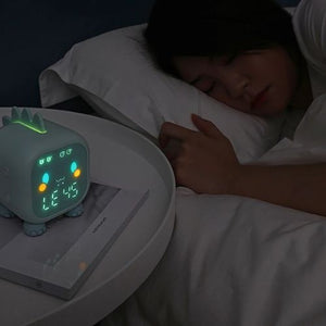 Réveil veilleuse bébé dinosaure, lampe nocturne créative pour enfant, lumière douce et amusante