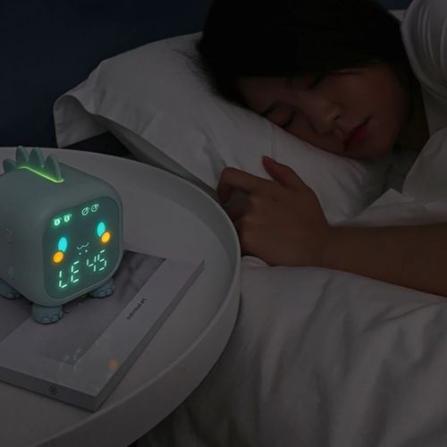 Réveil veilleuse bébé dinosaure, lampe nocturne créative pour enfant, lumière douce et amusante
