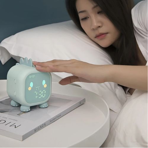Veilleuse bébé originale en forme de dinosaure, réveil lumineux et lampe de nuit sécurisée pour enfant