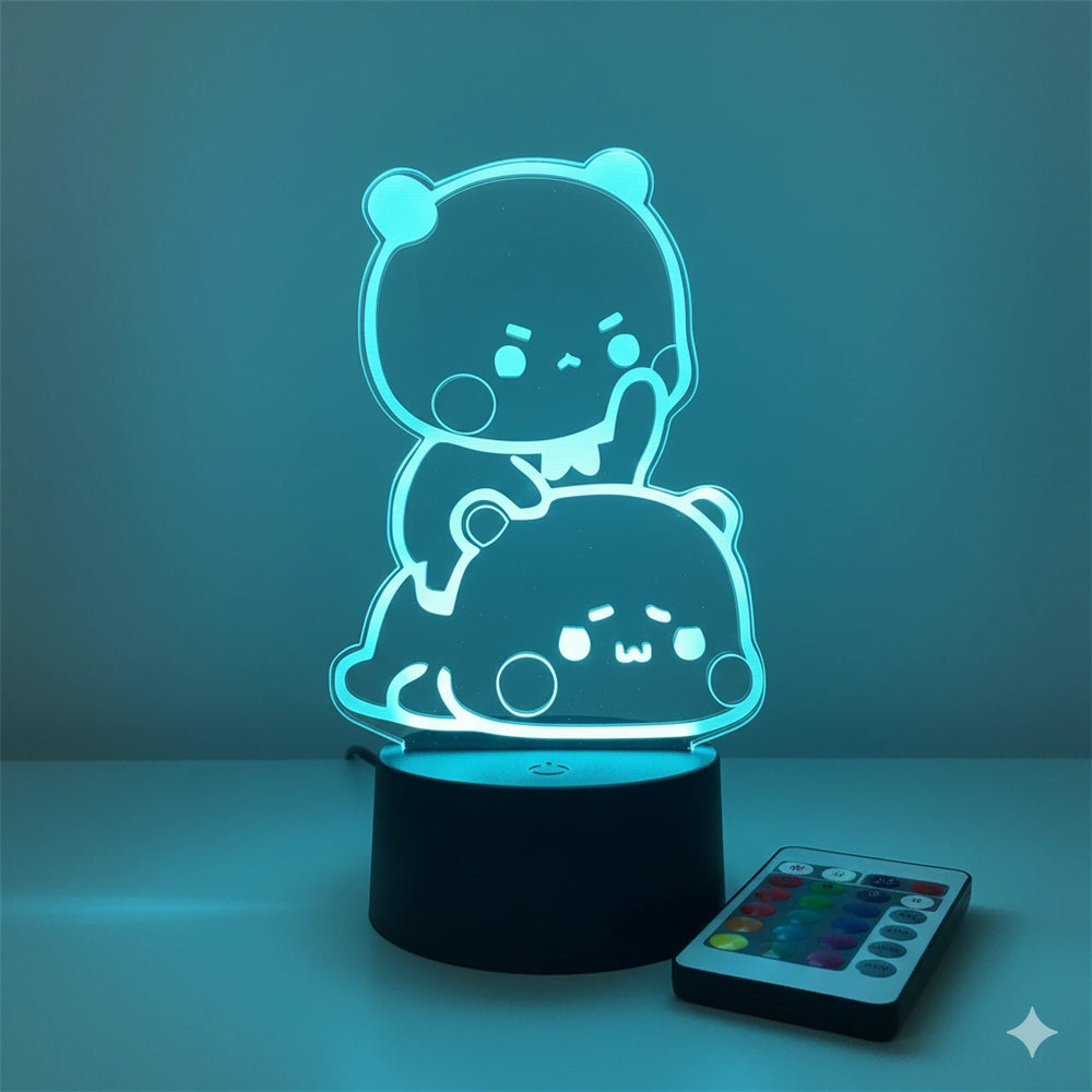 Panda Lumineux Veilleuse Télécommande 16 Couleurs 3D