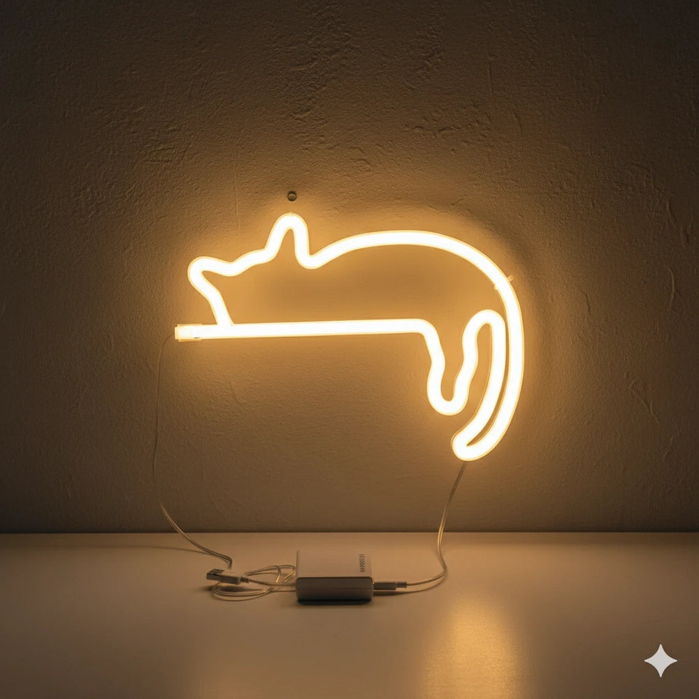 Veilleuse Néon en forme de Chat