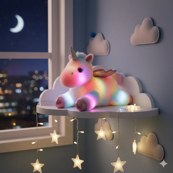 Licorne Veilleuse Peluche Lumières LED