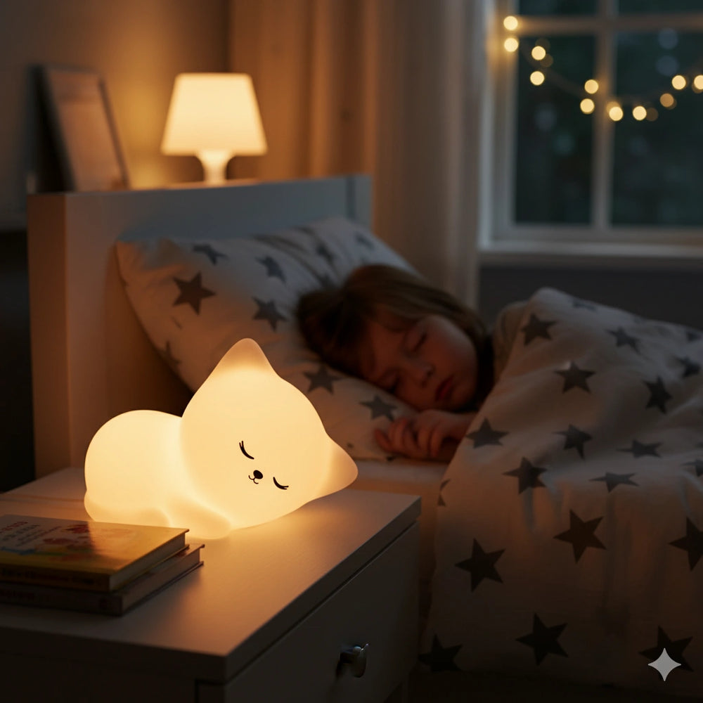 Veilleuse Led Chat en Silicone 16 Couleurs