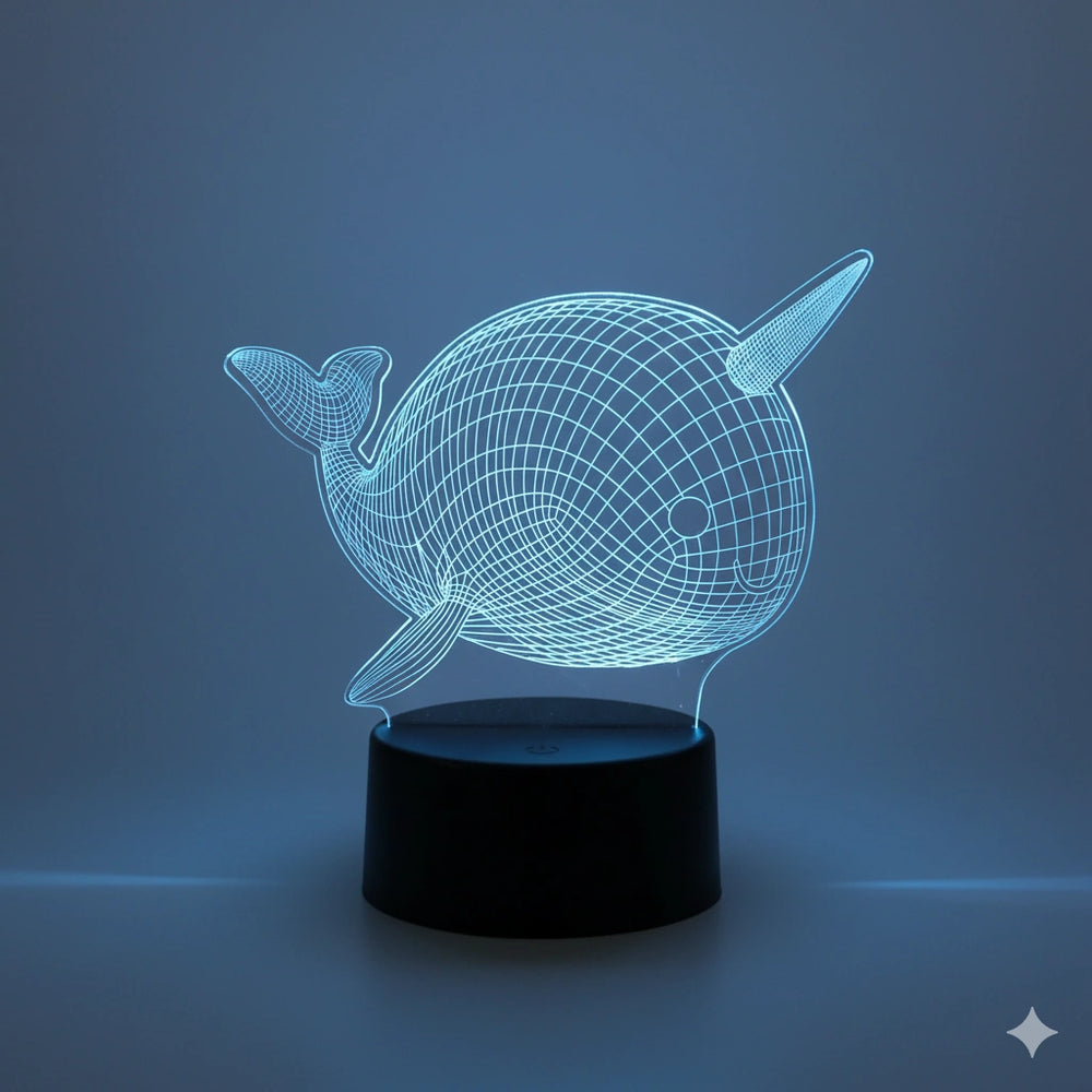 Lampe Veilleuse Baleine 3D
