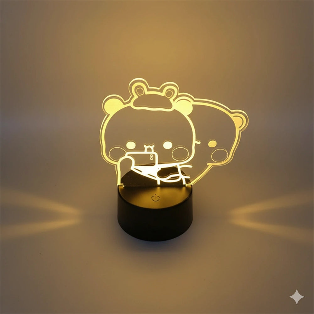 Lampe Veilleuse Panda Télécommande 3D 16 couleurs