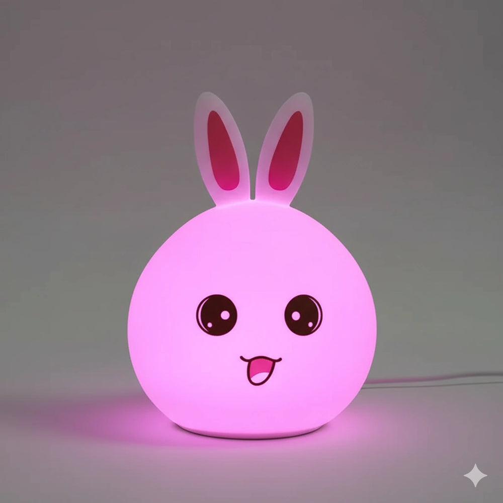 Veilleuse en Forme de Lapin en Silicone 7 Couleurs