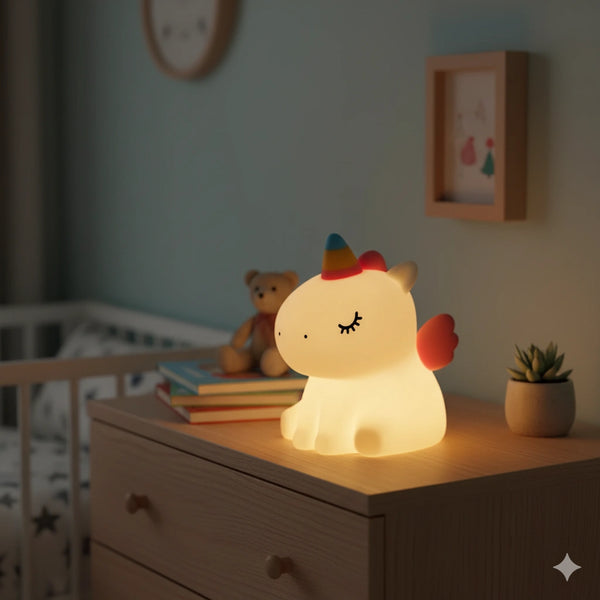 Veilleuse Licorne Led Rechargeable en Silicone