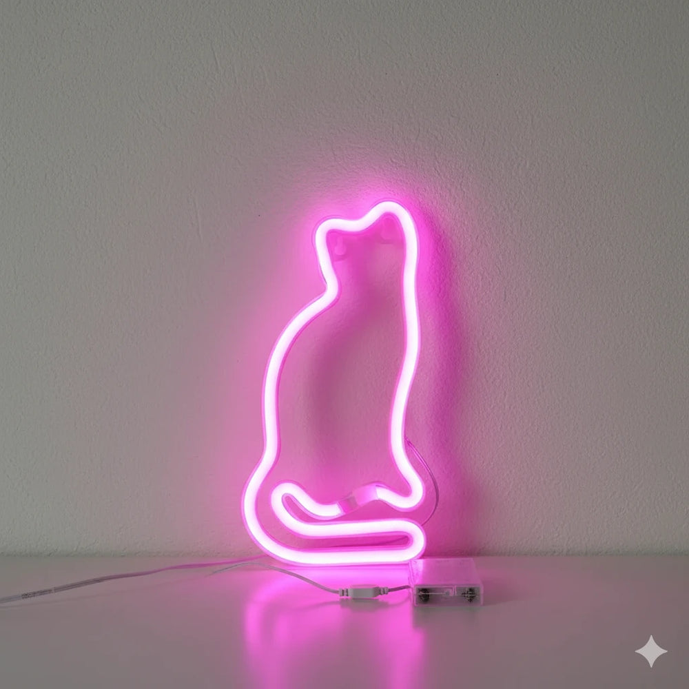 Veilleuse de Nuit Néon en forme de Chat