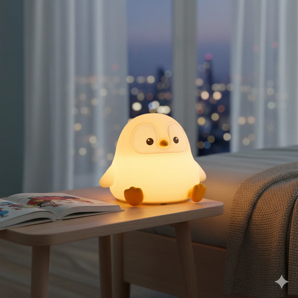 Veilleuse Pingouin en Silicone Rechargeable