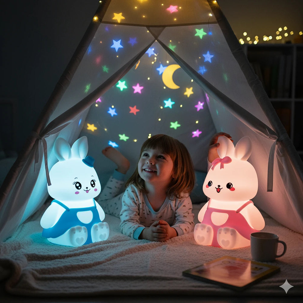 Petite Veilleuse Lapin en Silicone 7 Couleurs