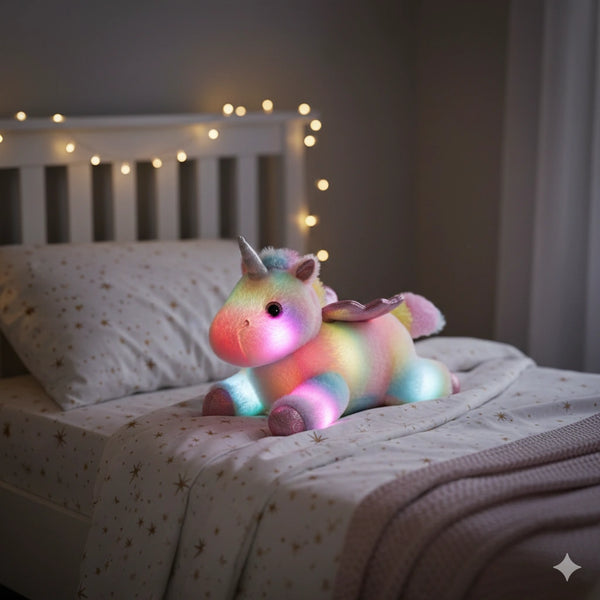 Licorne Veilleuse Peluche Lumières LED